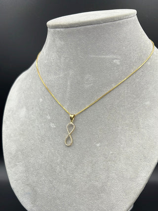 New Gold 14k Women Franco Chain with infinite pendant  by GO™