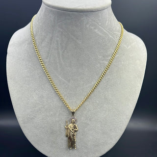 New Gold 14K Hollow Miami Cuban Chain With Pendant by GO™