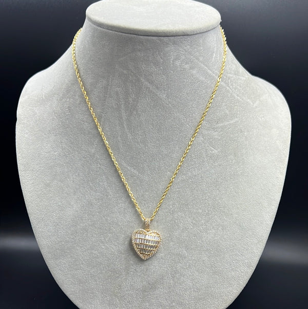 New Gold 14k Women Rope chain with Heart pendant  by GO™