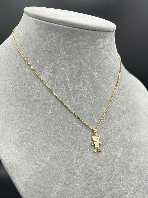 New Gold 14K Franco with boy pendant