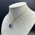 New Gold 14K Hollow Flat Cuban Chain with Pendant by G.O