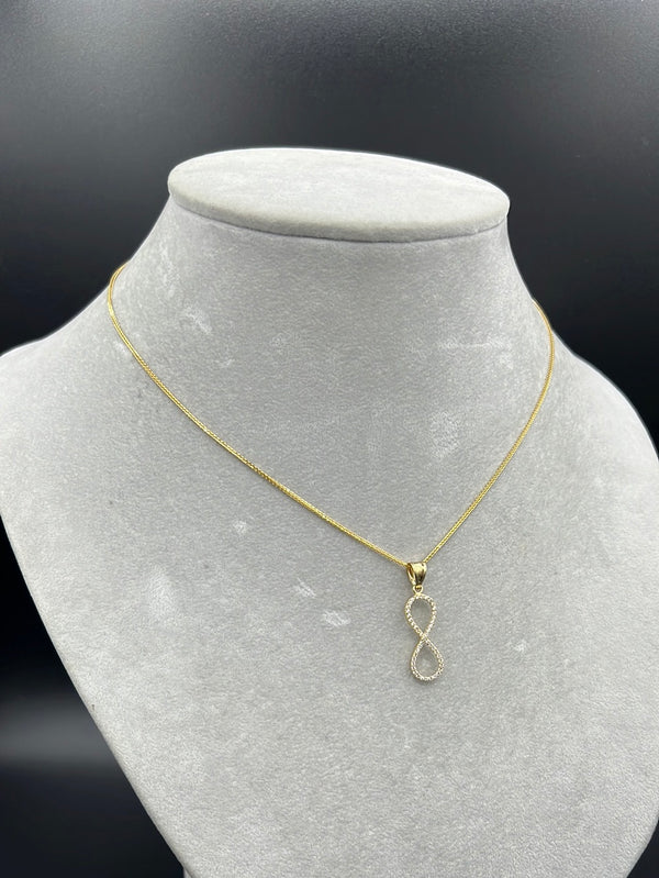 New Gold 14k Women Franco Chain with infinite pendant  by GO™