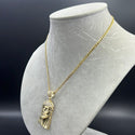 New Hollow Flat Cuban 14K  with Pendant