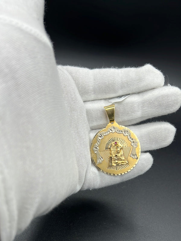 New Gold 14K Round Virgen Pendant by GO™