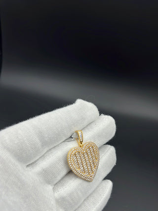 New Gold 14K Heart on Cz Pendant by GO™