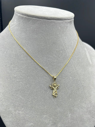 New Gold 14k Women Franco with Jesus pendant  by GO™