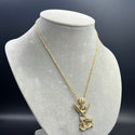 New Gold 14K Hollow Rope Chain with Pendant by G.O