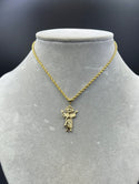 New Gold 14K Rope Chain With Baby Jesus Pendant