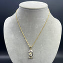 New Gold 14K Hollow Rope Chain with Pendant by G.O