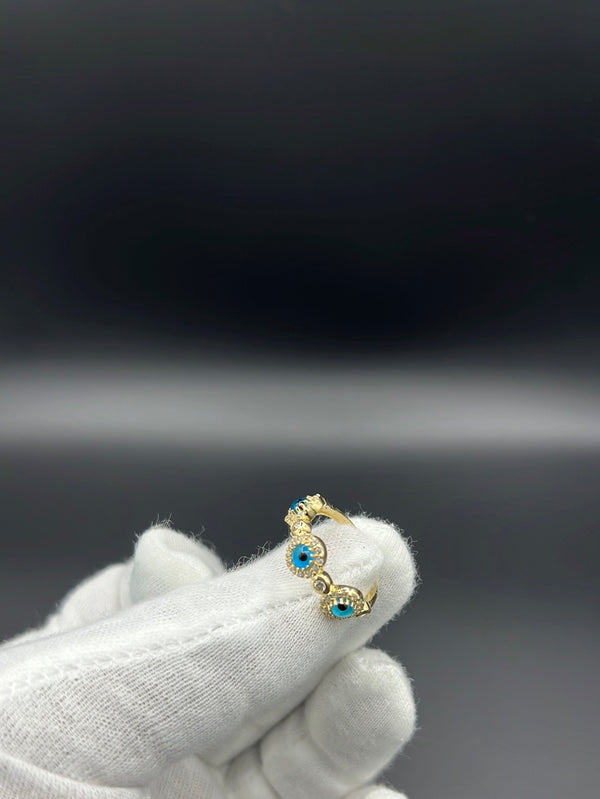 New Gold 14k Turkish Eye Ring on Cz Stones by GO™