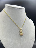 New Gold 14k Miami Cuban with Teddy Bear Pendant