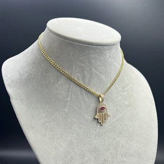 New Gold 14k Women Hollow Miami Cuban  Chain with Pendant  by GO™