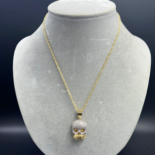 New Gold 14K Hollow Rope Chain with Pendant by G.O