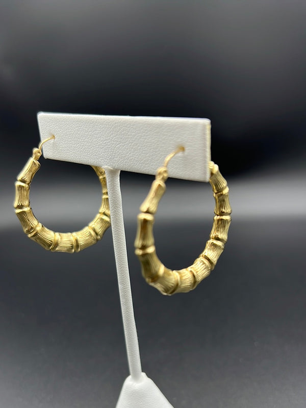 New Gold 14k Bambú Hoops