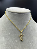 New Gold 14K Rope Chain With Baby Jesus Pendant