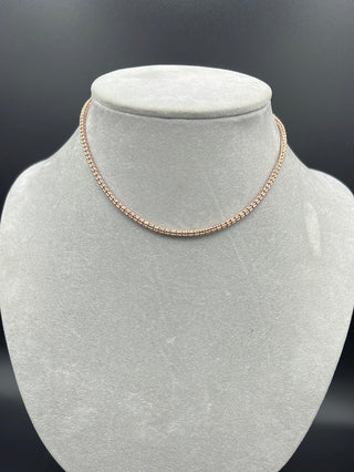 New Gold 14k Women Ice Chain ( Moon Ice )on Rose Gold pendant  by GO™