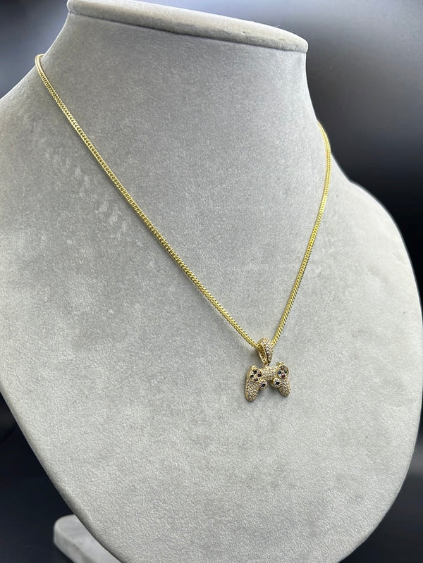 New Gold 14K Hollow Franco Chain with pendant