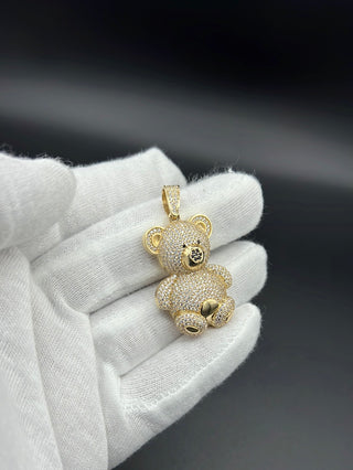 New Gold 14K Teddy Bear on Cz Pendant by GO™