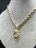 New Gold 14K Rope Chain with Money Heist  pendant