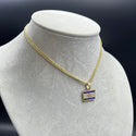 New Gold 14K Hollow Miami Cuban  Chain With The Flag of Israel Pendant Map by GO™