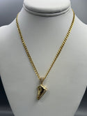 New Gold 14k Flat Cuban with Nike pendant