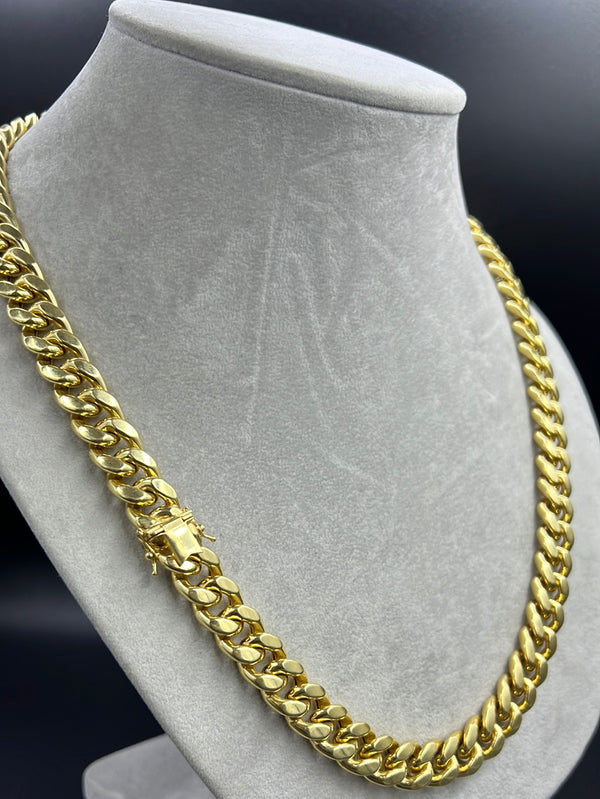 New Gold 14K Semi solid Cuban Chain