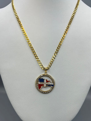 New Gold 14k Flat Cuban with DR pendant