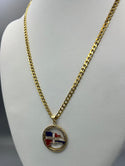 New Gold 14k Flat Cuban with DR pendant