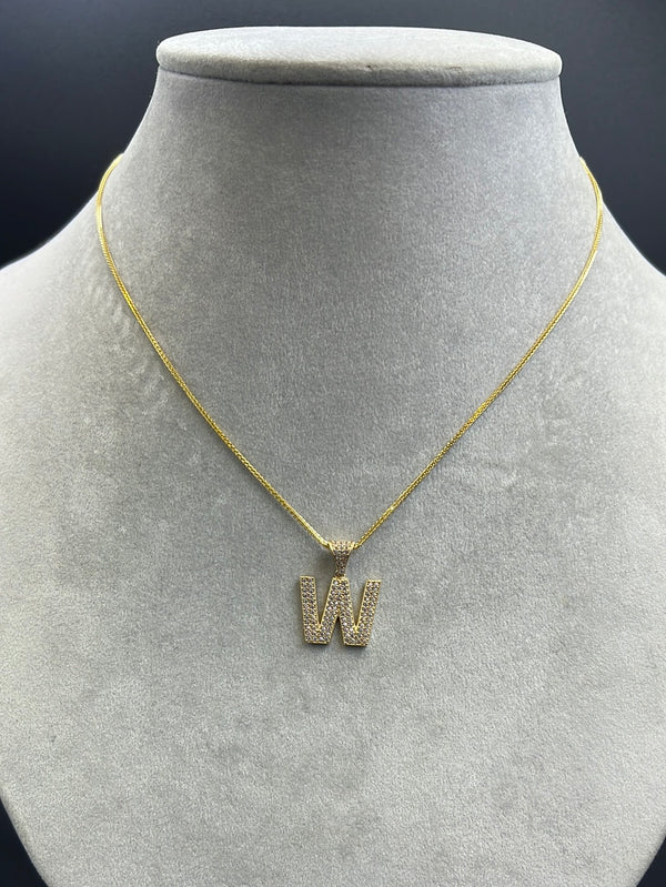 New Gold 14K Franco with letter pendant