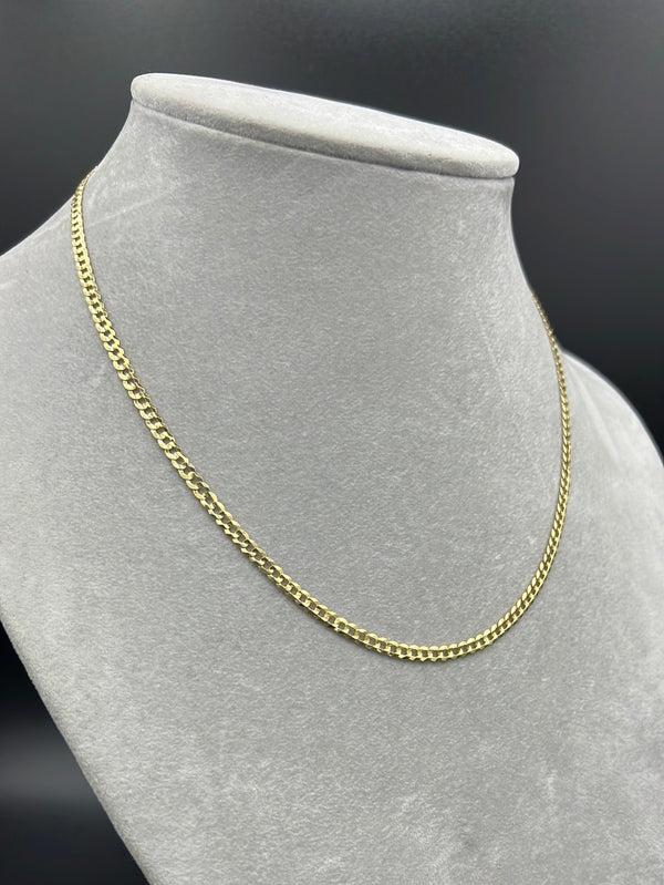 New Gold 14k Women Solid Flat Cuban  Chain pendant  by GO™