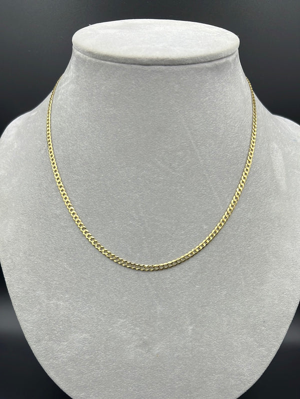 New Gold 14k Women Solid Flat Cuban  Chain pendant  by GO™